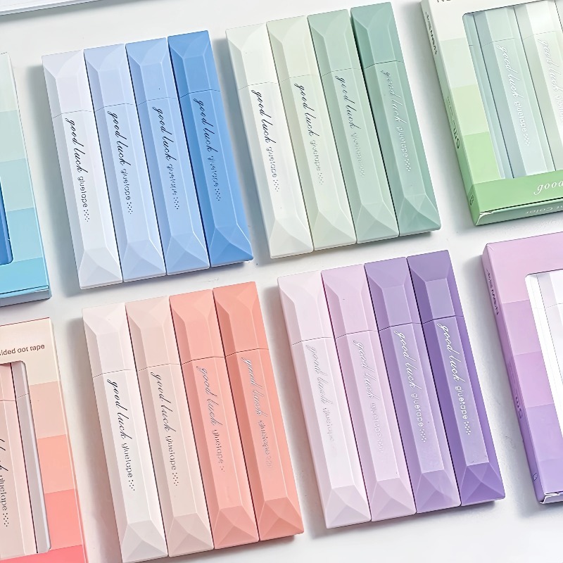 Memo Pad Sticky - 4pcs Gradient Color Glue Tape, Pen