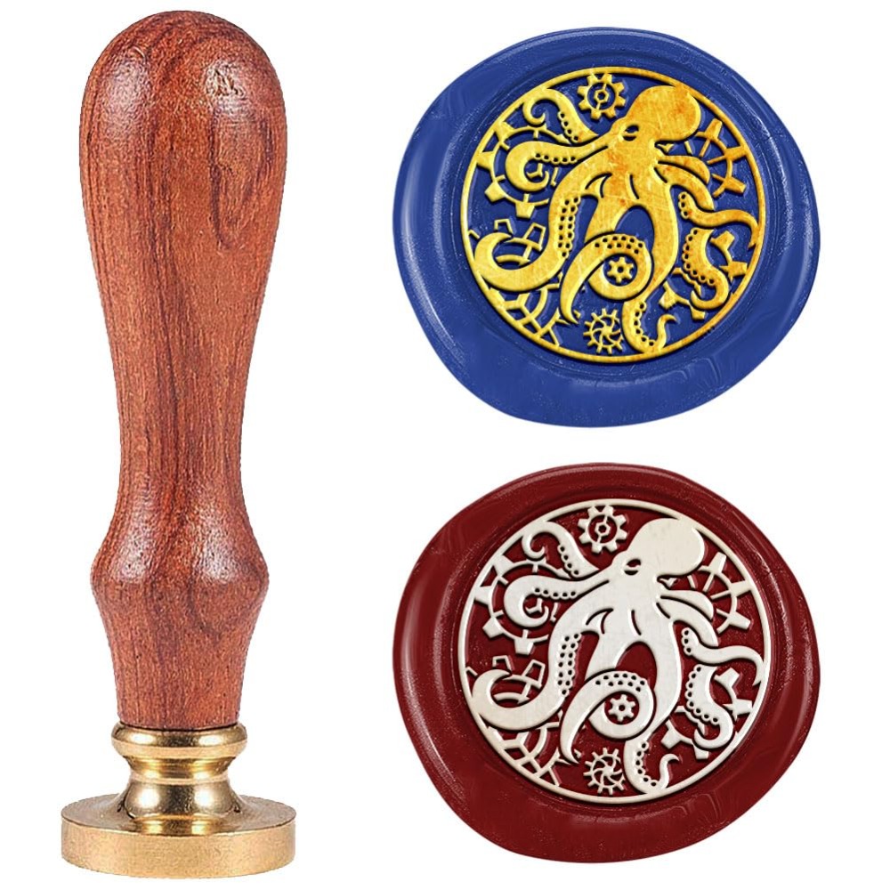 Wax Seal Stamp Kit - Steampunk Octopus Wax Seal Stamp 1