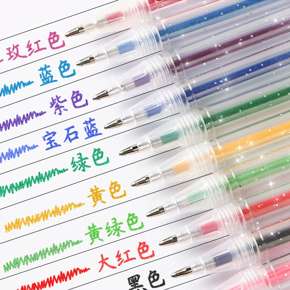 Gel Ink Pen Set - Glitter Gel Pen Set Smoothing Flowing