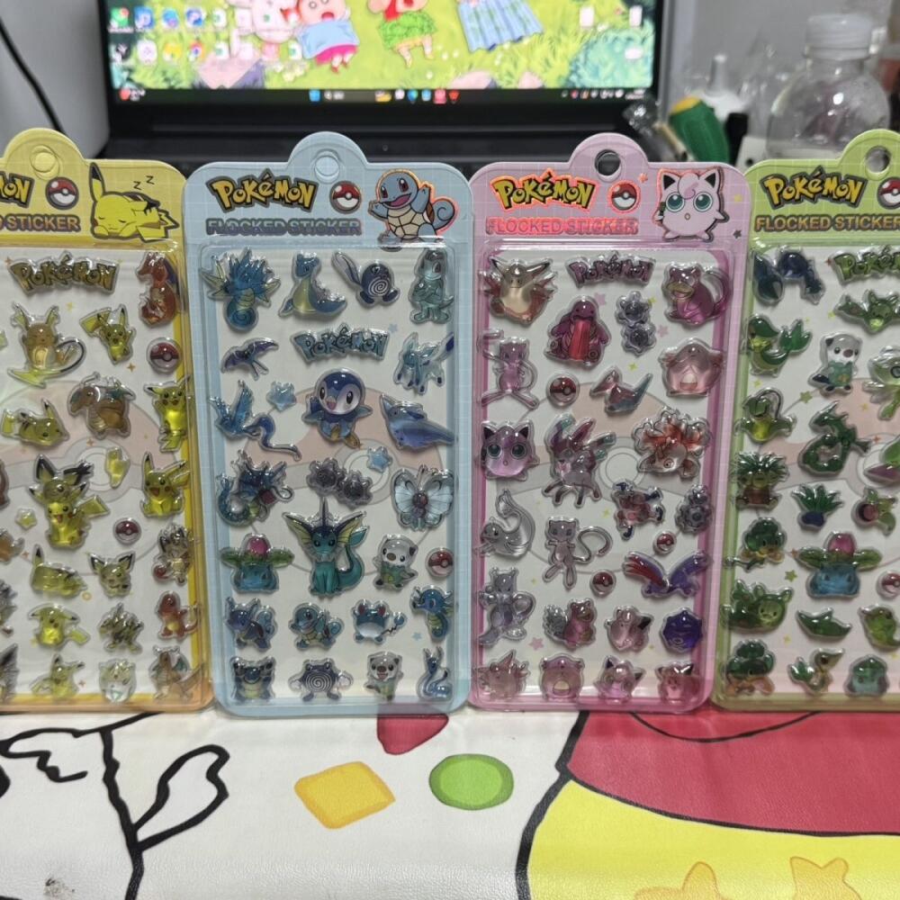 Memo Pad Sticky - 4Pcs Pokemon Pikachu Squirtle Jigglypuff Three-Dimensional