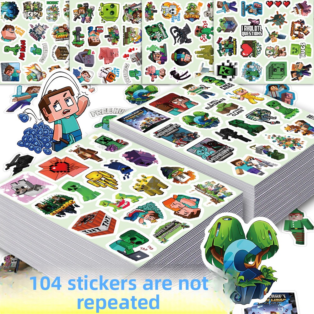 104pcs Minecrafte Stickers Cre - огляд і ціна Memo Pad Sticky