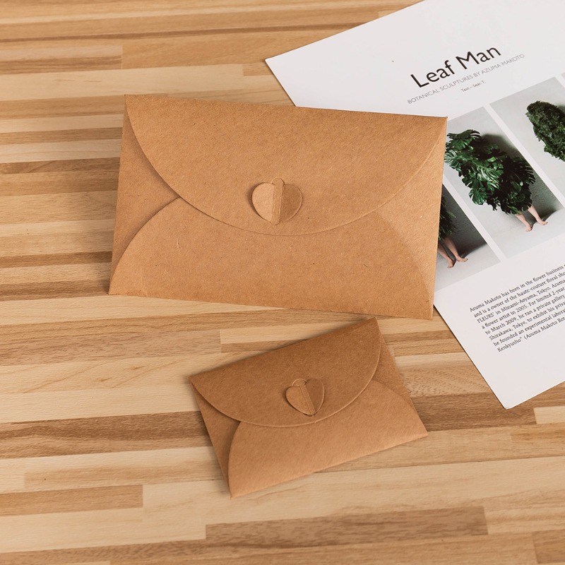 10Pcs Gold Foil Heart Kraft Pa - огляд і ціна Letter Envelope Kraft