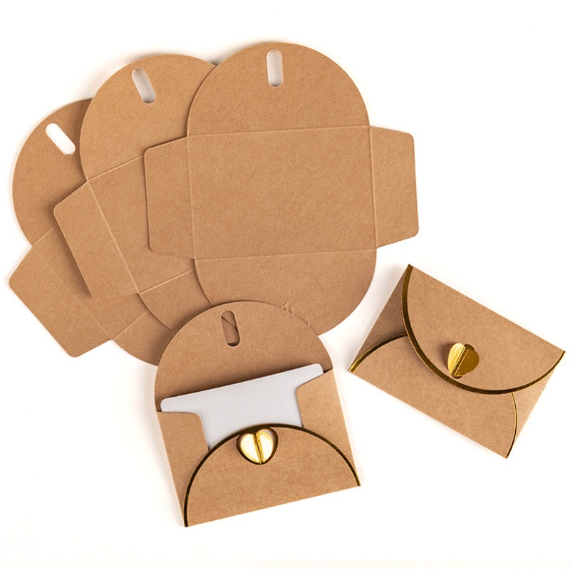 10Pcs Gold Foil Heart Kraft Pa - огляд і ціна Letter Envelope Kraft
