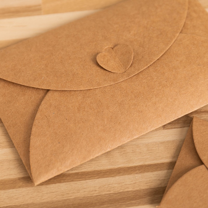 10Pcs Gold Foil Heart Kraft Pa - огляд і ціна Letter Envelope Kraft
