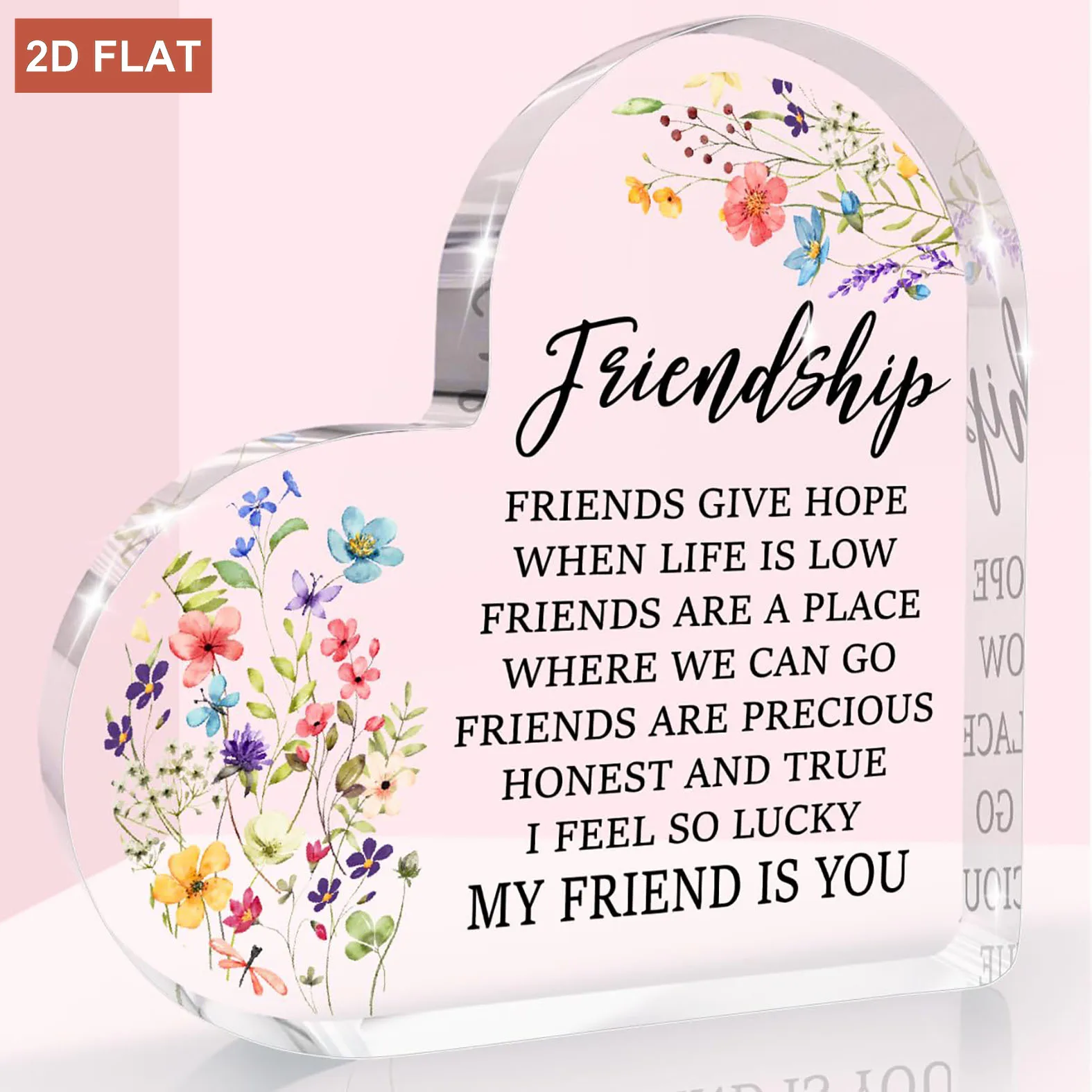 Heart-Shaped Acrylic Friendshi - огляд і ціна Desk Name Plate