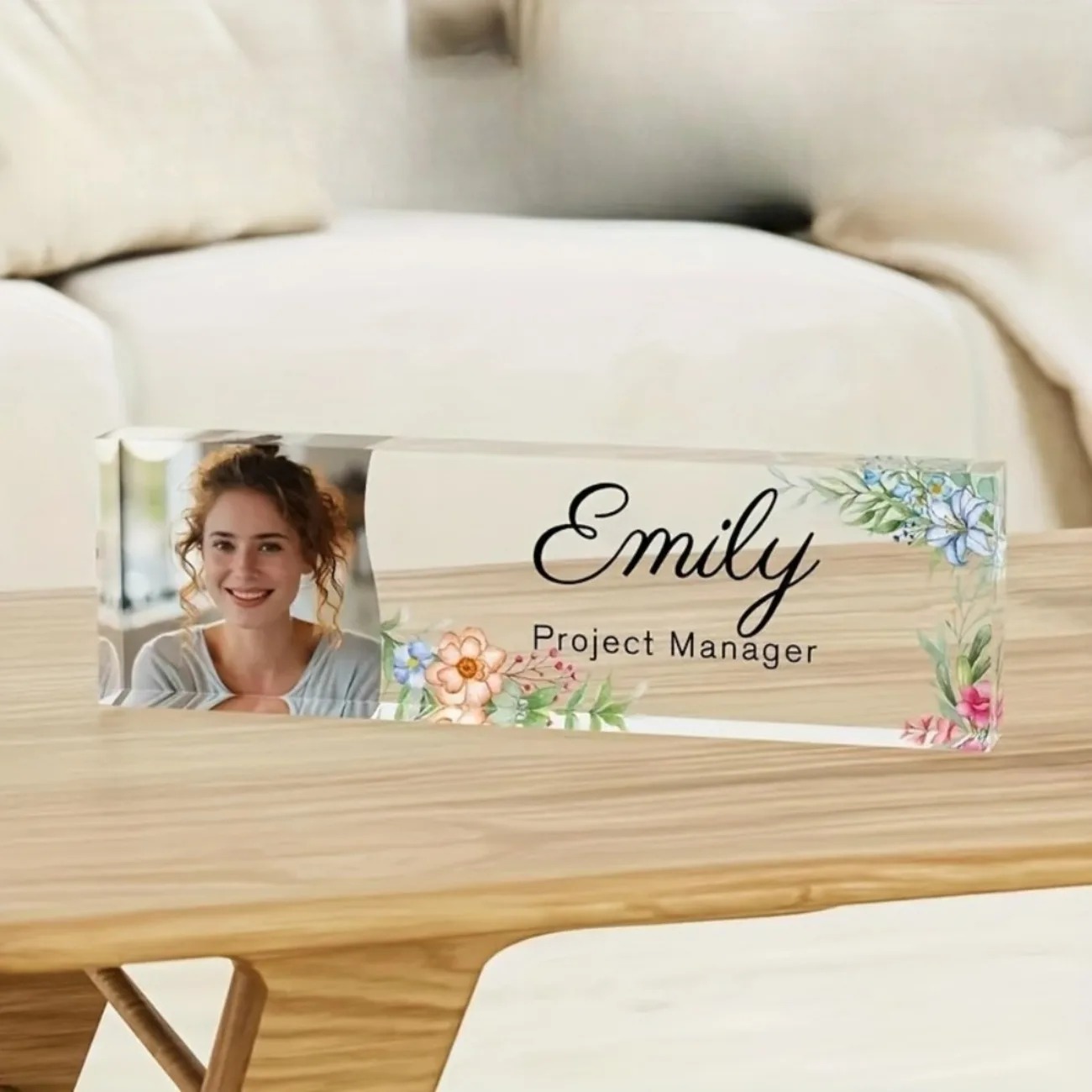 1PC Personalized Floral Acryli - огляд і ціна Desk Name Plate