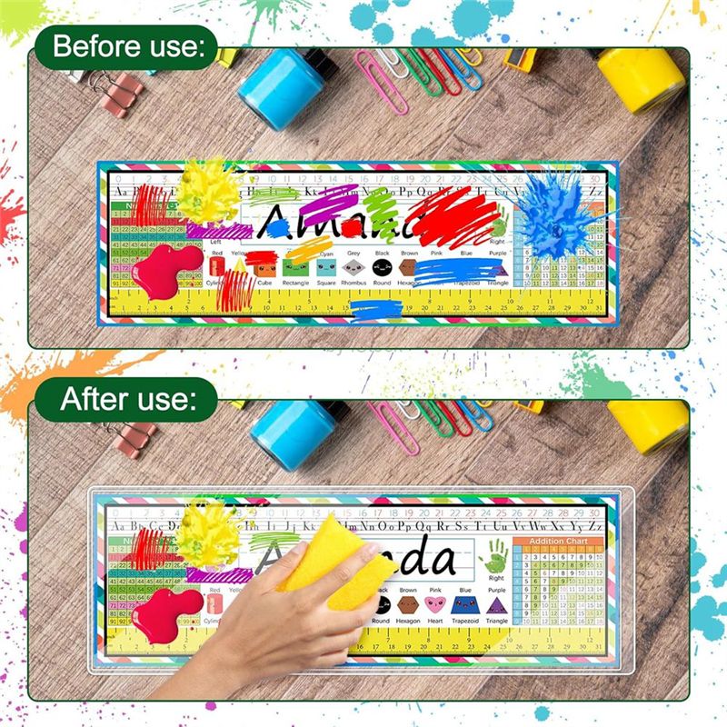 N34R-Clear Reusable Pocket Nam - огляд і ціна Desk Name Plate
