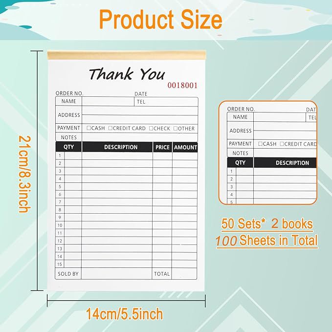 Thank You Receipt Book 2 Part  - огляд і ціна Carbon Copy Book