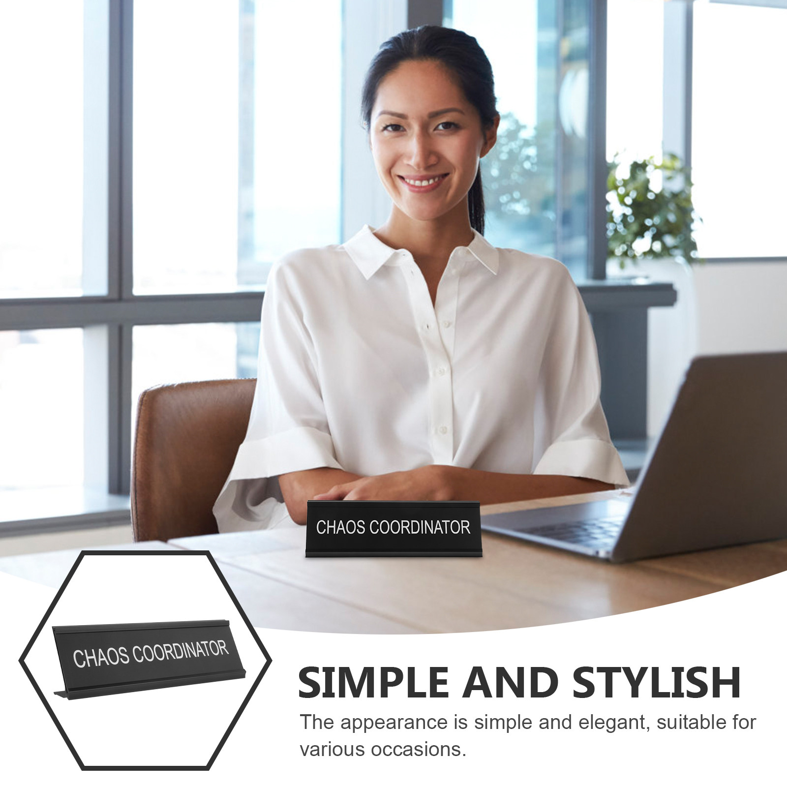 L Shape Aluminum Desk Plaque C - огляд і ціна Desk Name Plate