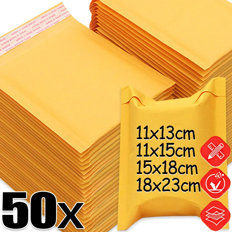 50/10x Kraft Paper Bubble Mail - огляд і ціна Letter Envelope Kraft